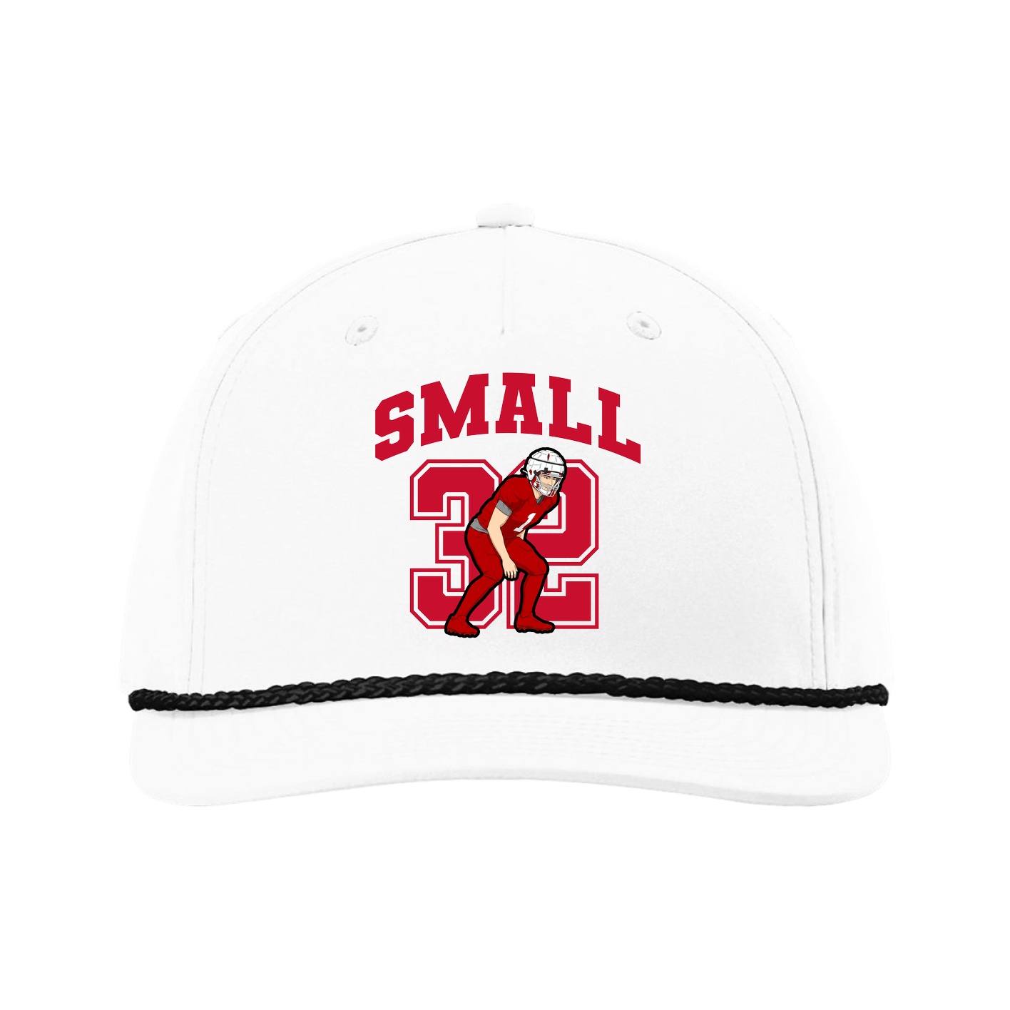 Five-Panel Classic Rope Cap — Number in White