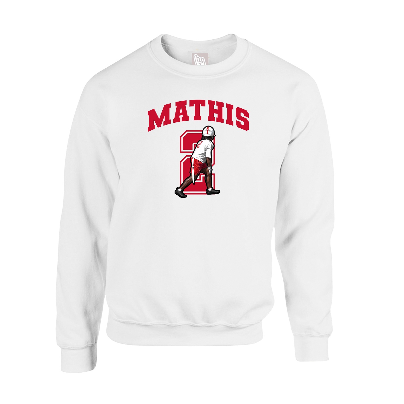 Fleece Crew — Number in White