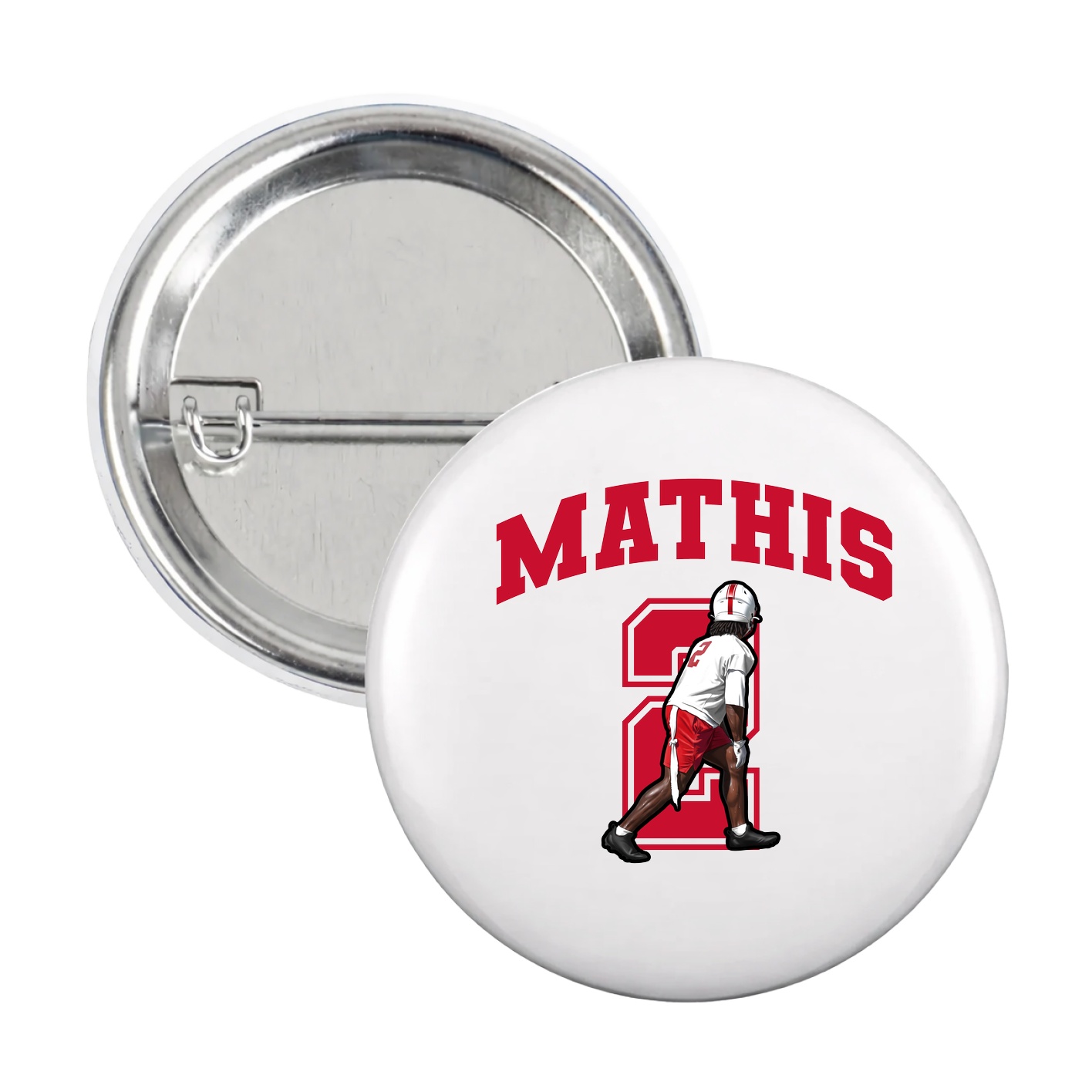 Game Day Button — Number in White