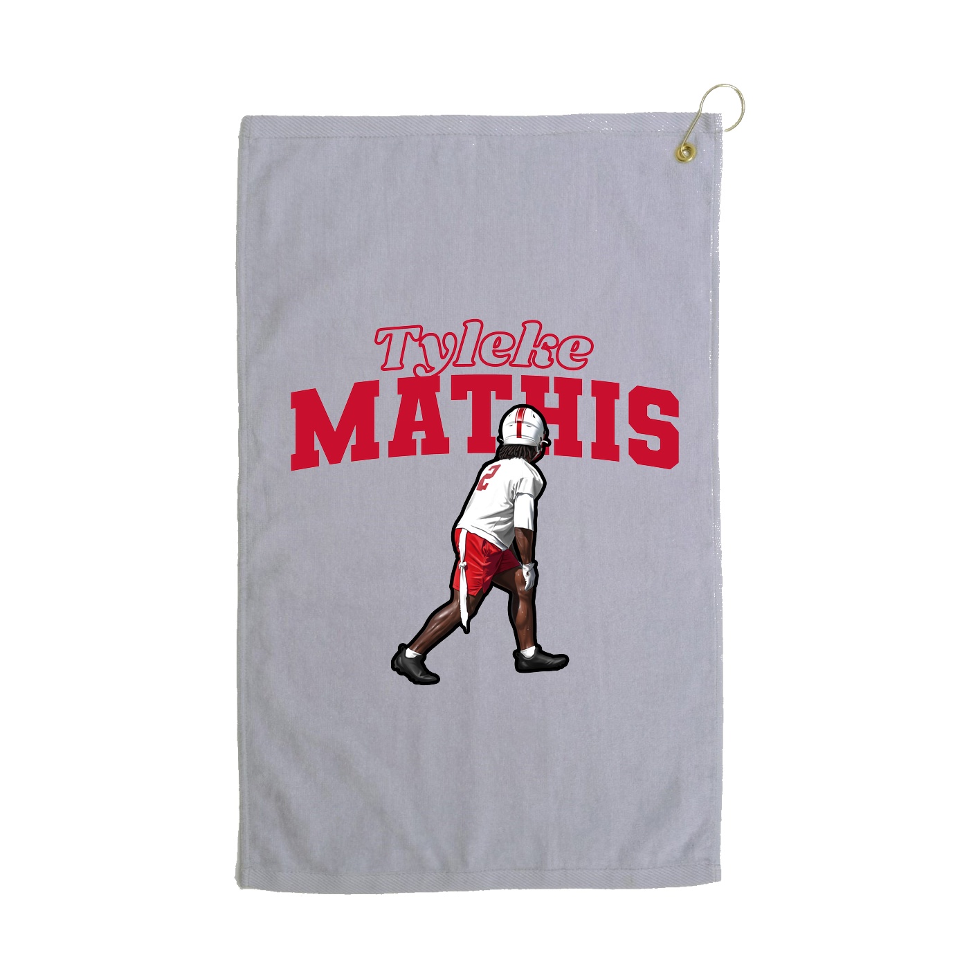 Golf Towel — Name Arch in Grey