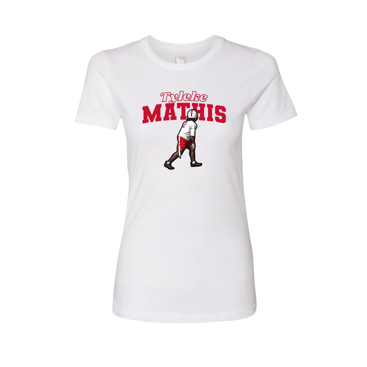 Fitted Women's Tee — Name Arch in White