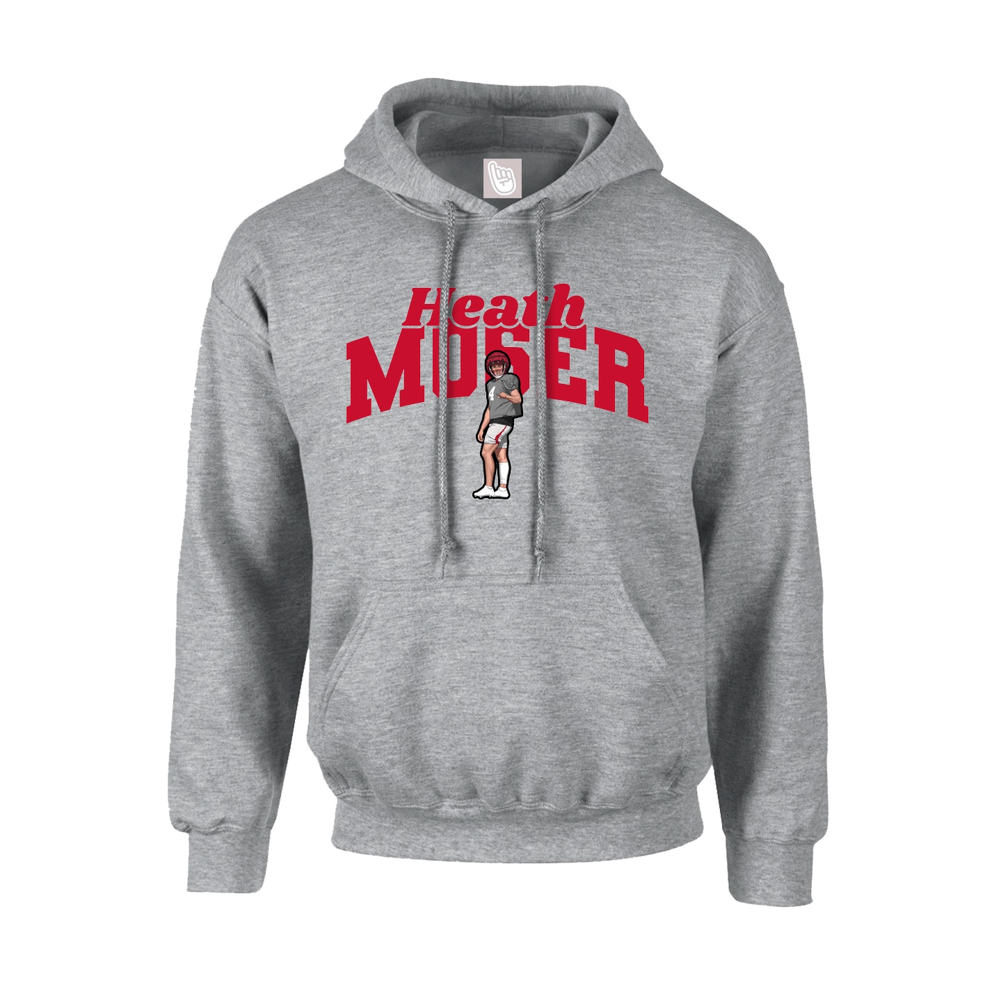 Youth Hoodie — Signature Arch in Grey