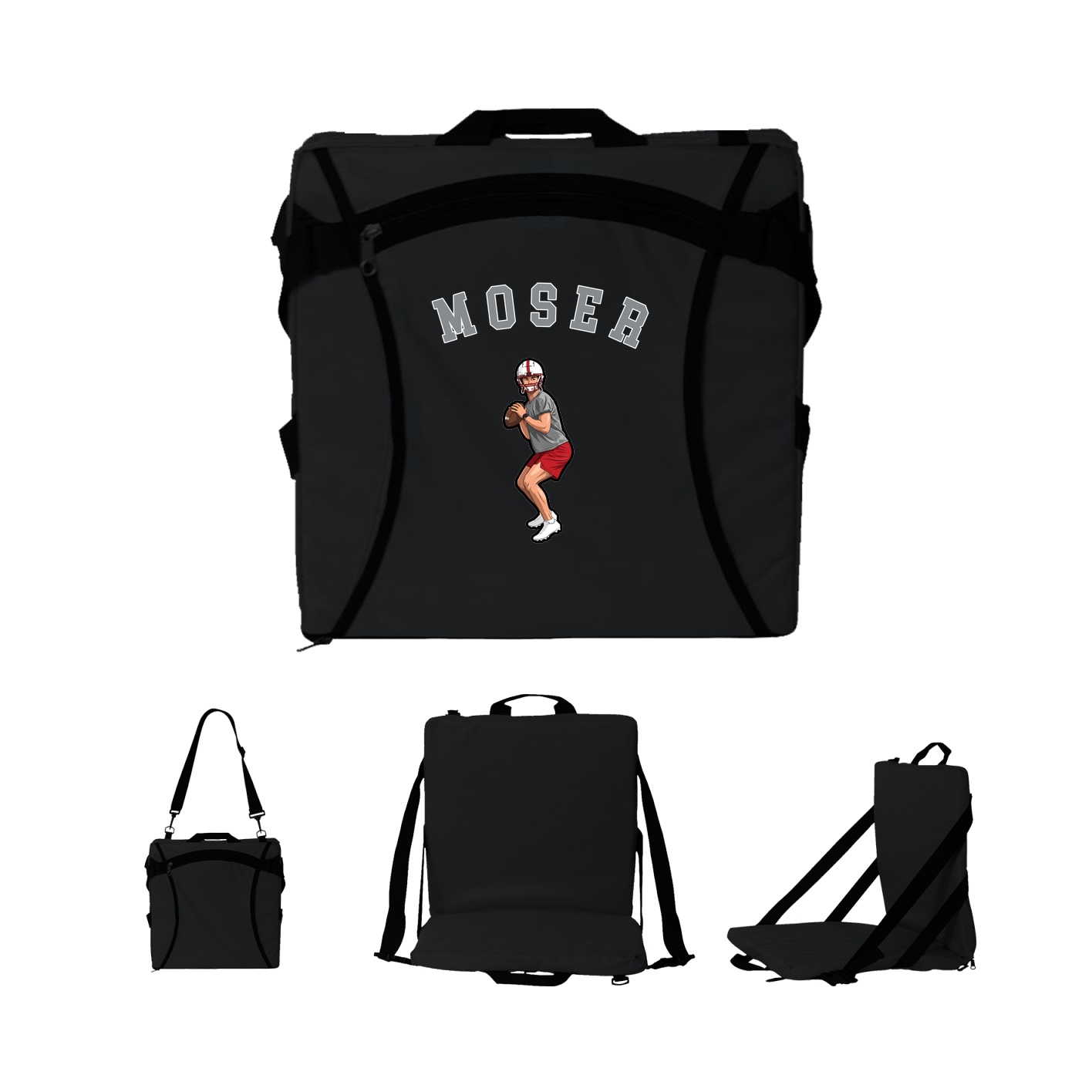 Folding Stadium Seat — Shirsey Arch in Black