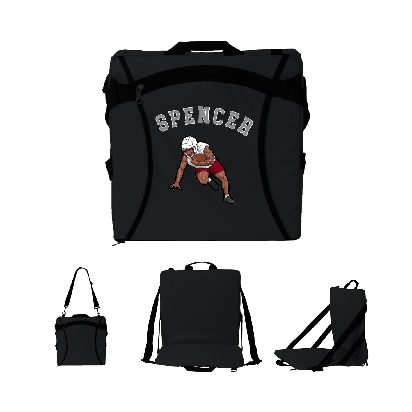 Folding Stadium Seat — Shirsey Arch in Black
