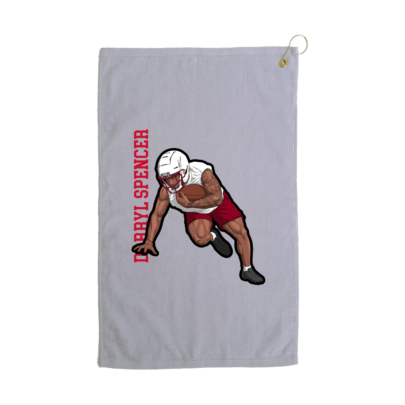 Golf Towel — Name Vertical in Grey