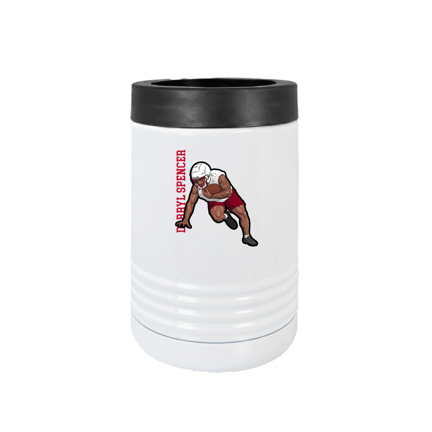 Beverage Holder — Name Vertical in White