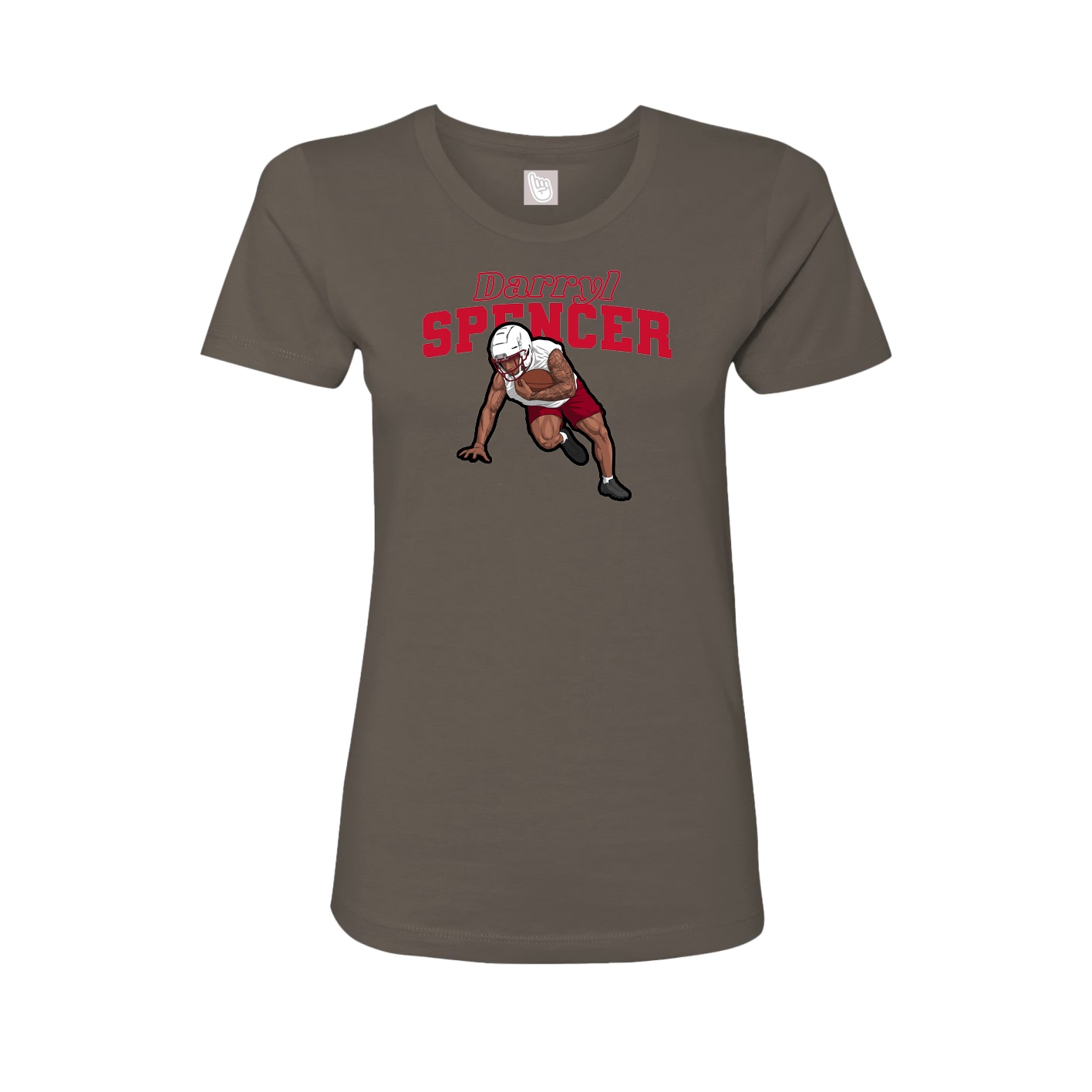 Fitted Women's Tee — Name Arch in Grey