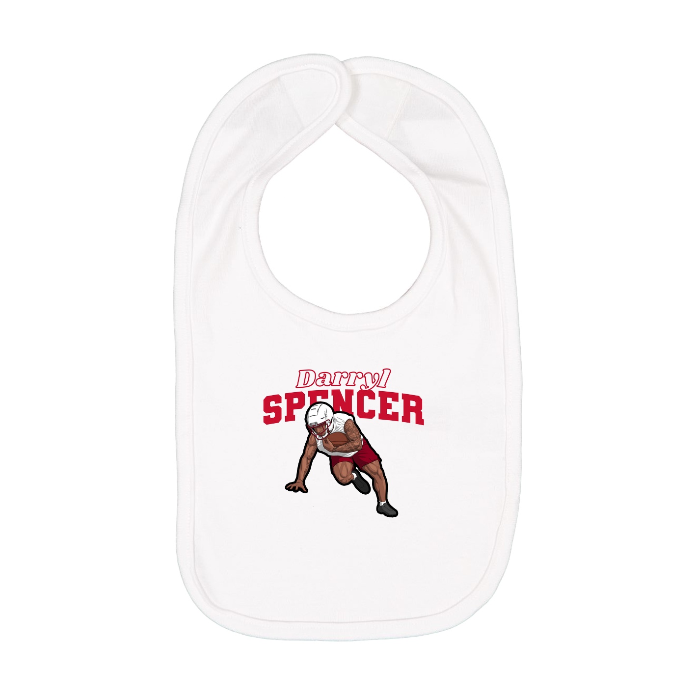 Infant Bib — Name Arch in White