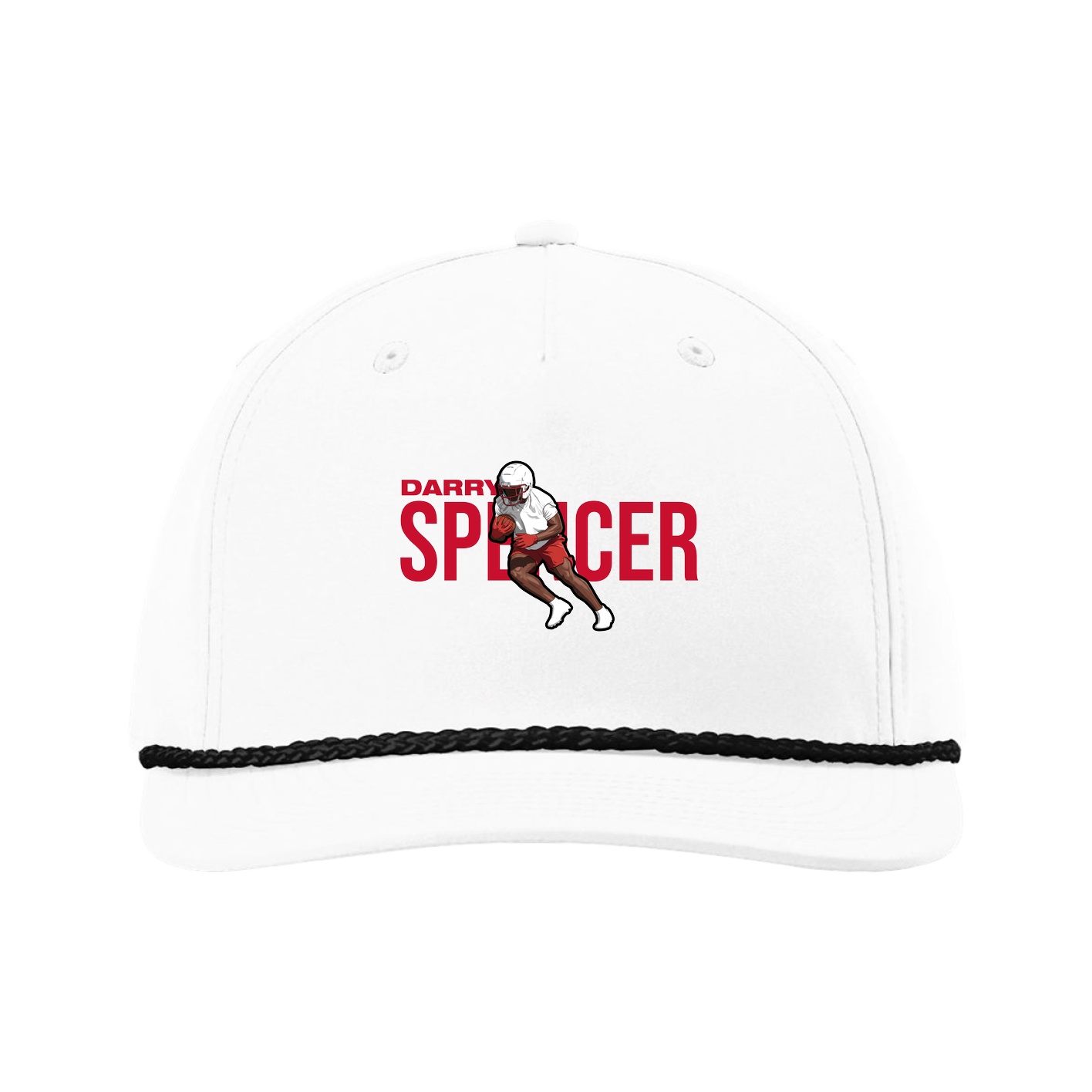 Five-Panel Classic Rope Cap — Player Name in White