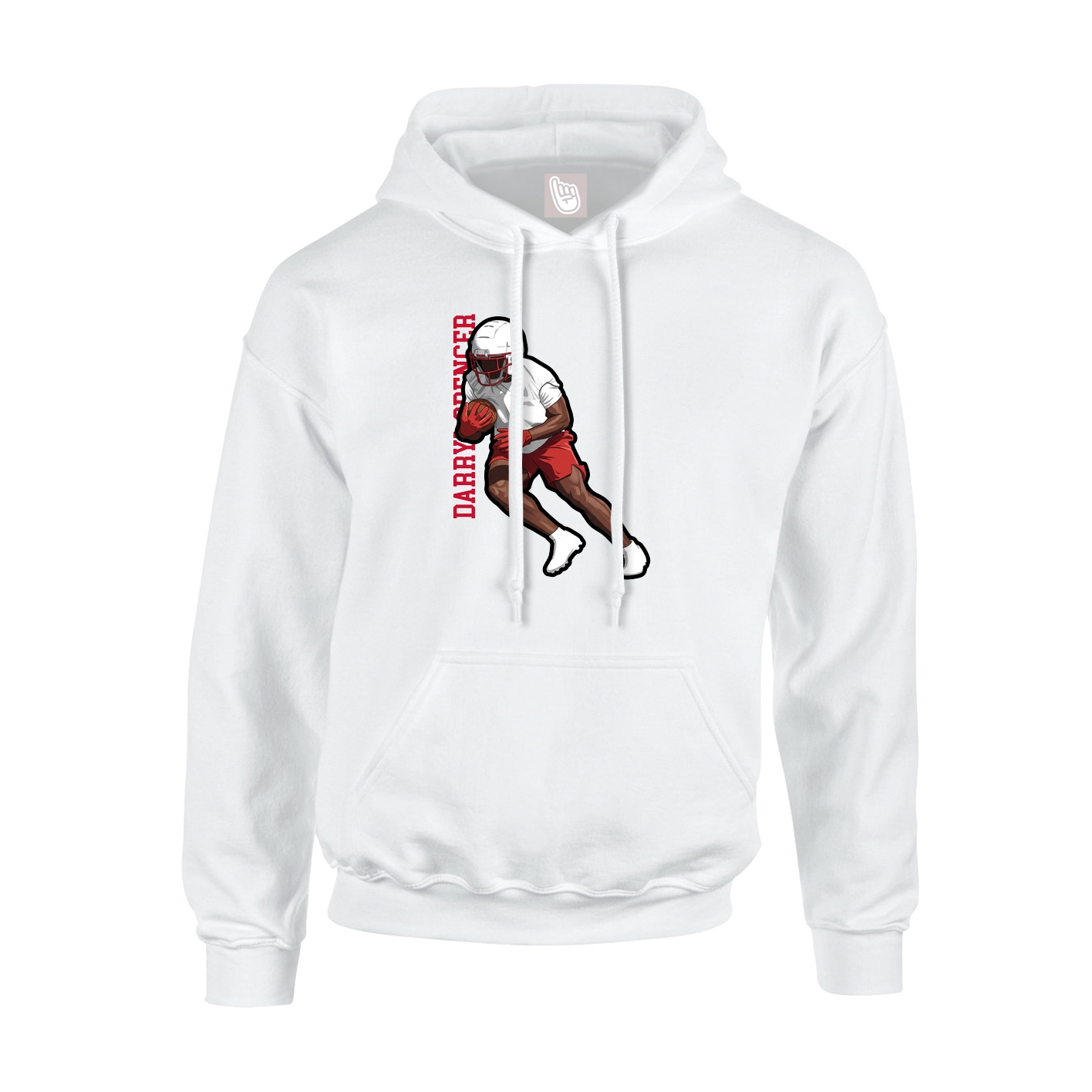 Hoodie — Name Vertical in White