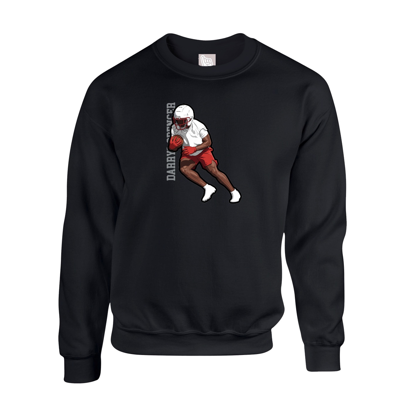 Fleece Crew — Name Vertical in Black