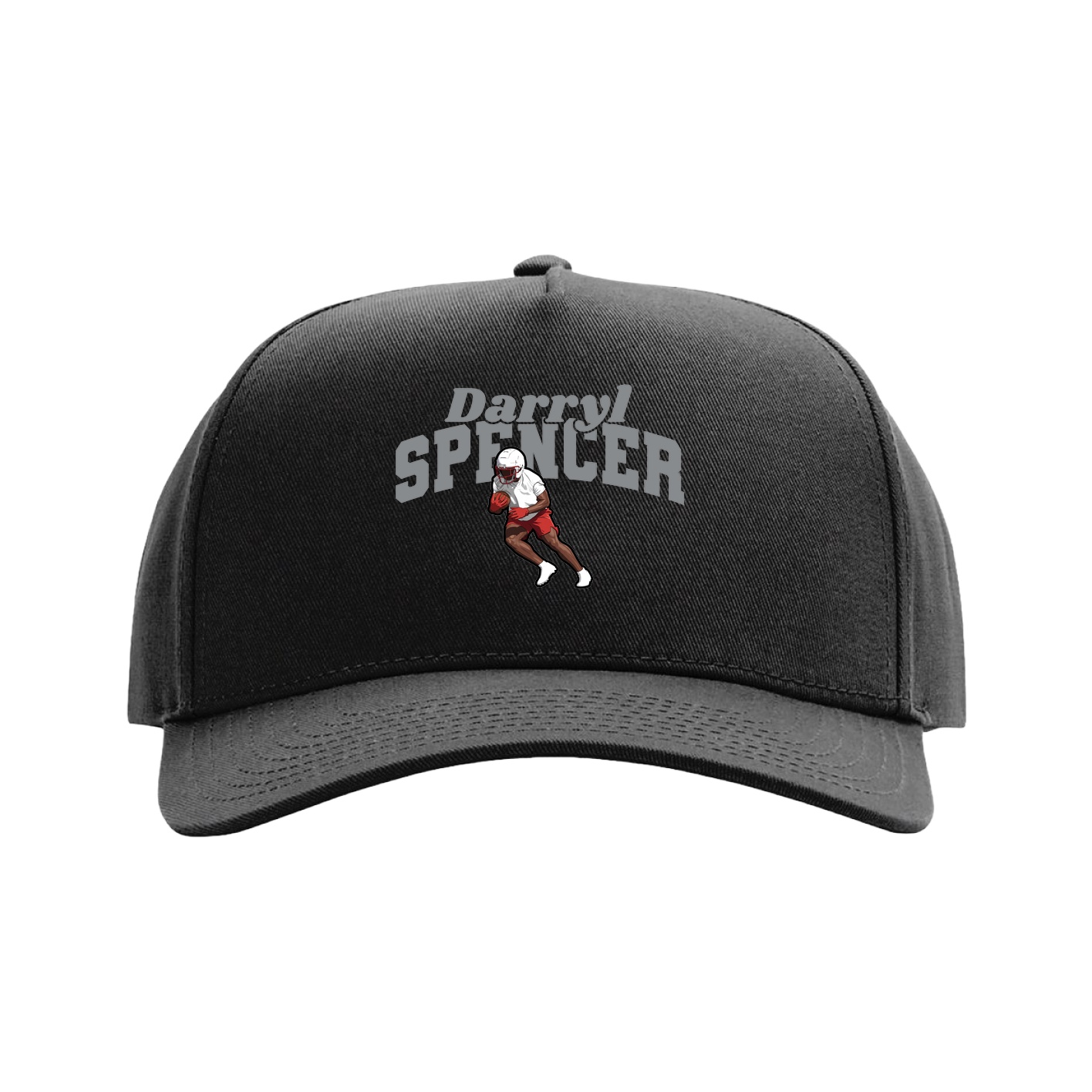 Full Fabric Five-Panel Champ Cap — Signature Arch in Black