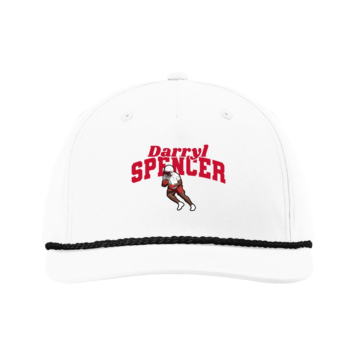 Five-Panel Classic Rope Cap — Signature Arch in White