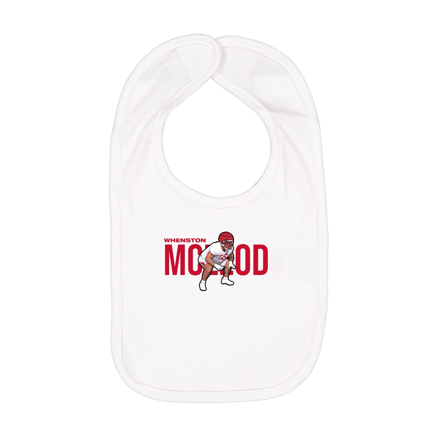 Infant Bib — Player Name in White