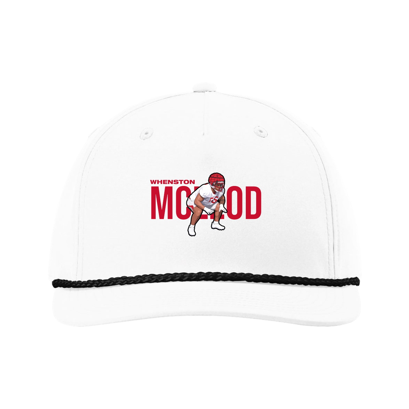 Five-Panel Classic Rope Cap — Player Name in White