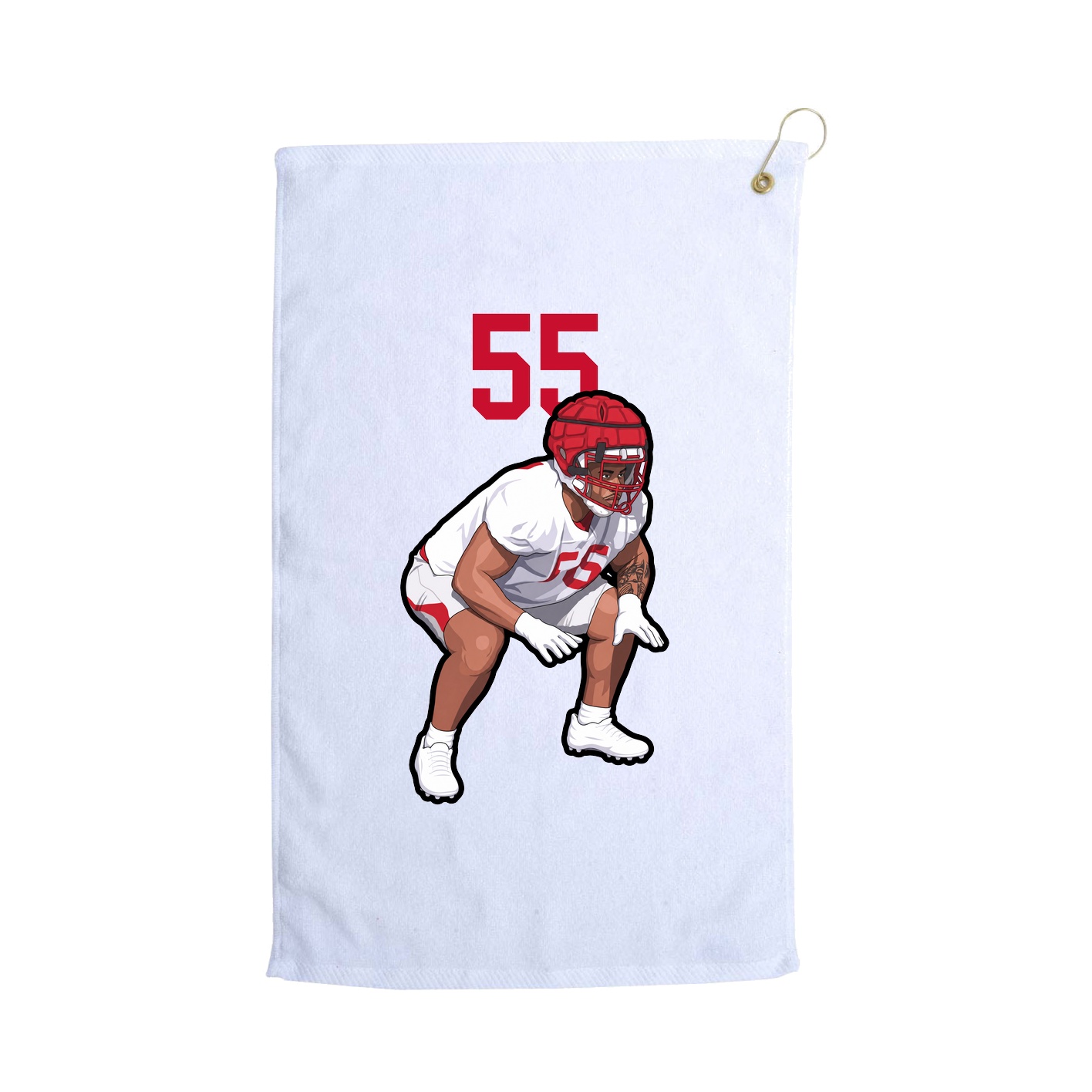 Golf Towel — Number Top in White