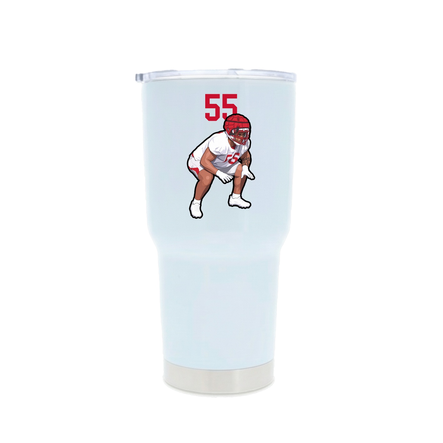 30oz Stainless Steel Tumbler — Number Top in White