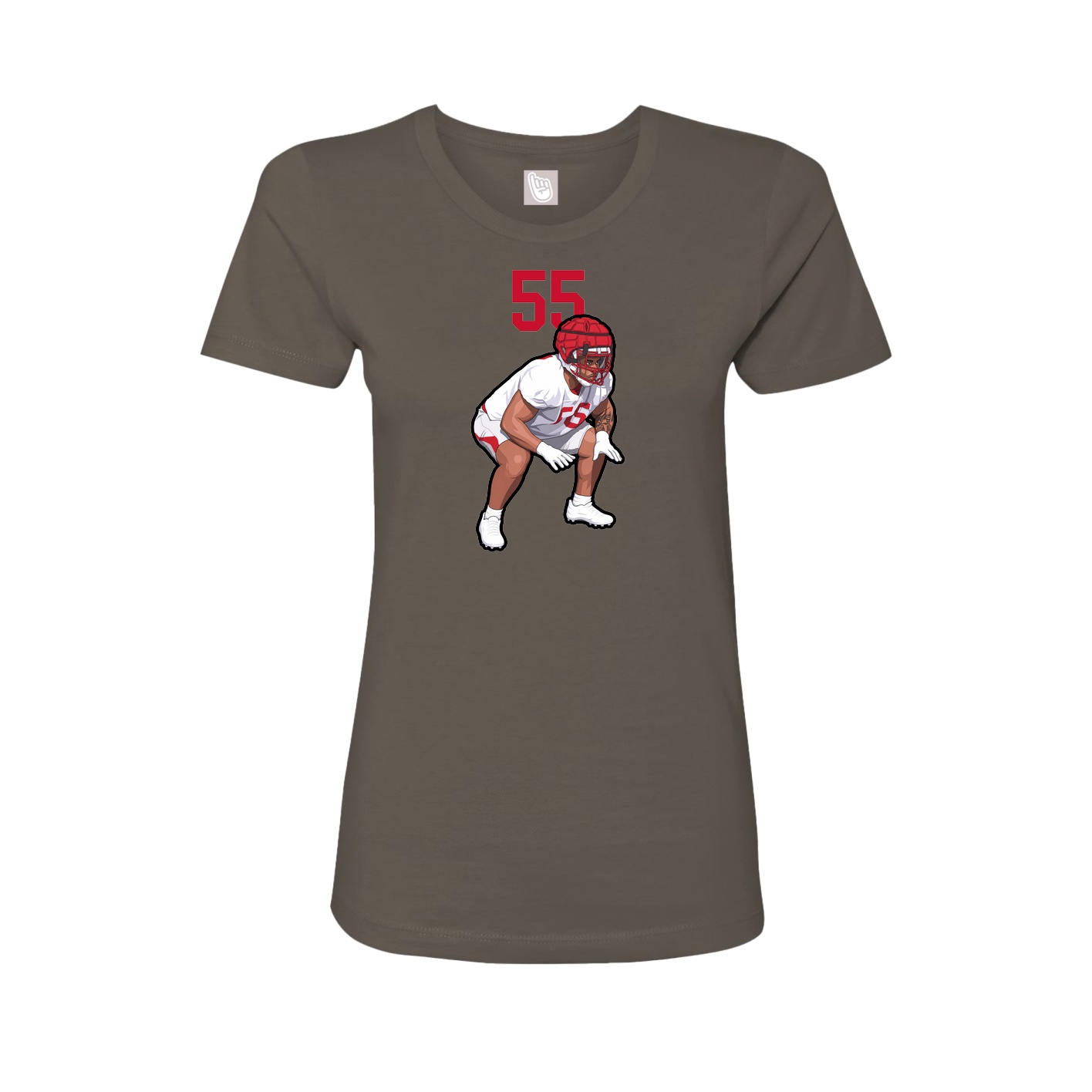 Fitted Women's Tee — Number Top in Grey