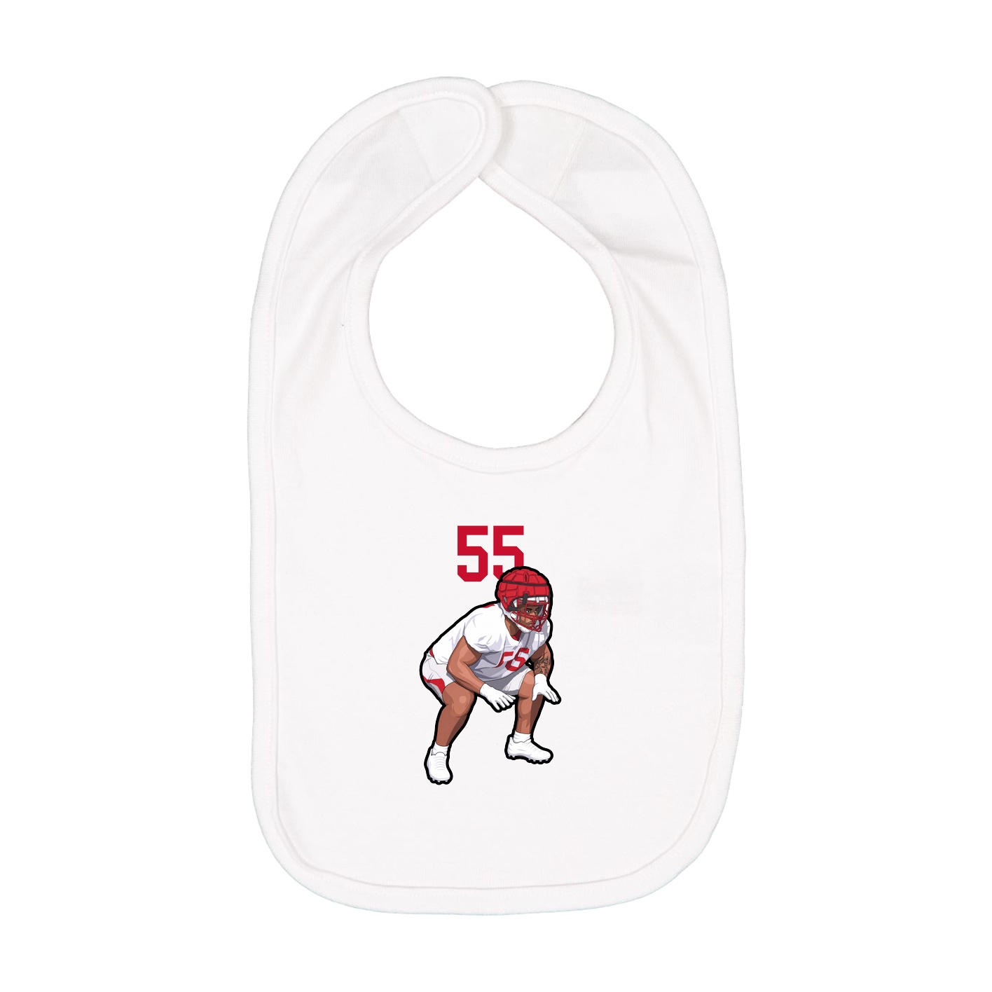 Infant Bib — Number Top in White