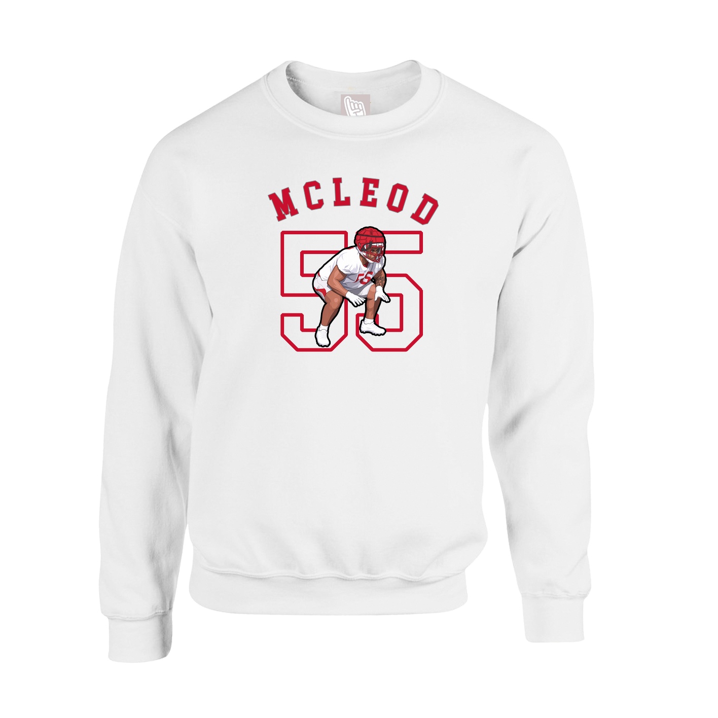Fleece Crew — Shirsey Arch in White