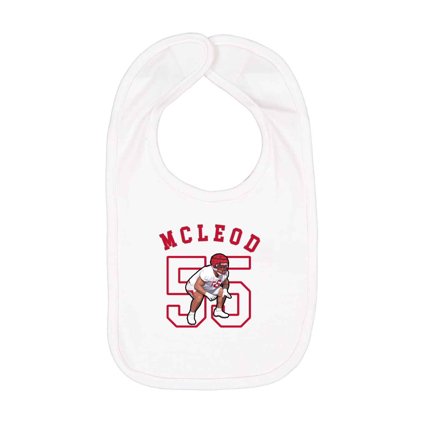 Infant Bib — Shirsey Arch in White