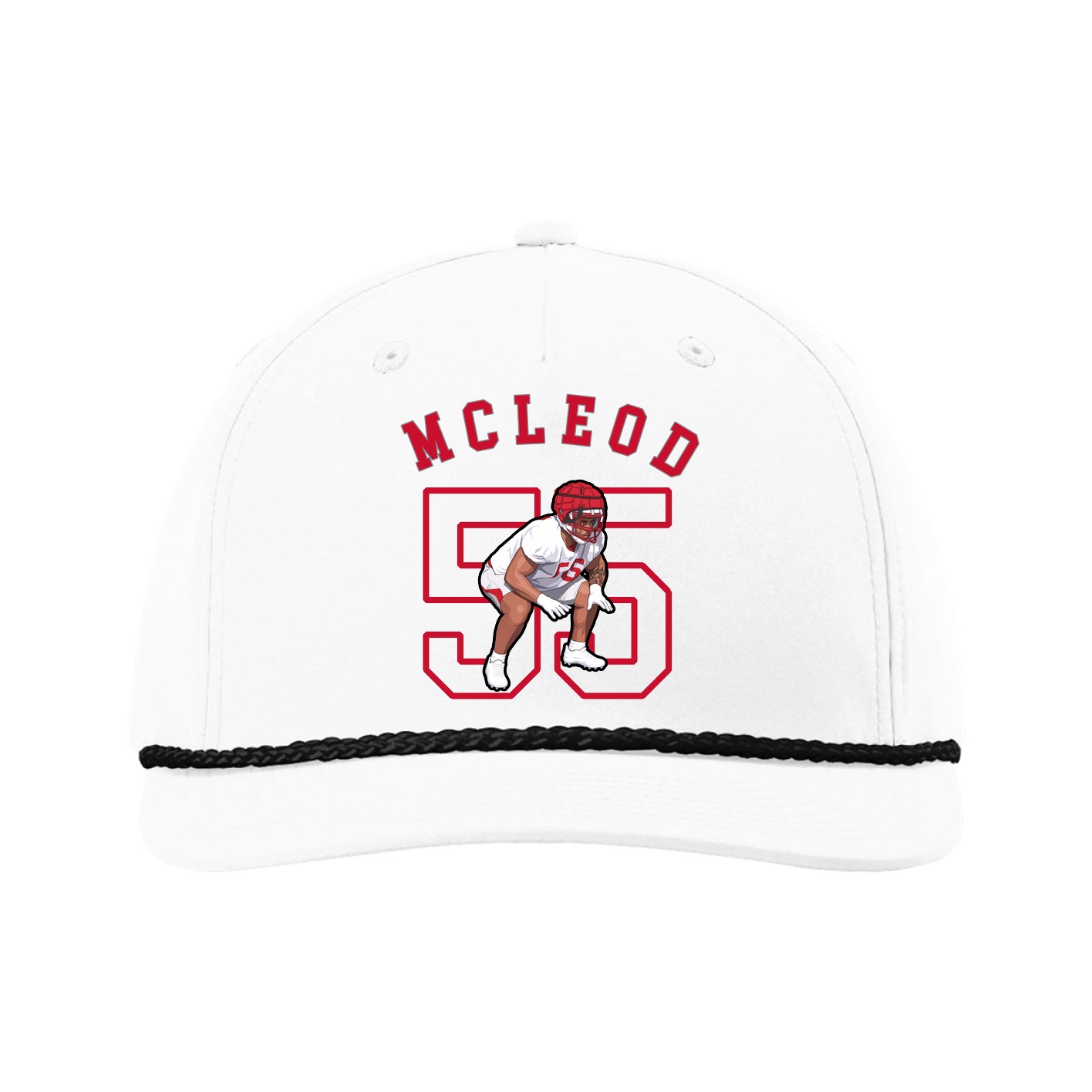 Five-Panel Classic Rope Cap — Shirsey Arch in White