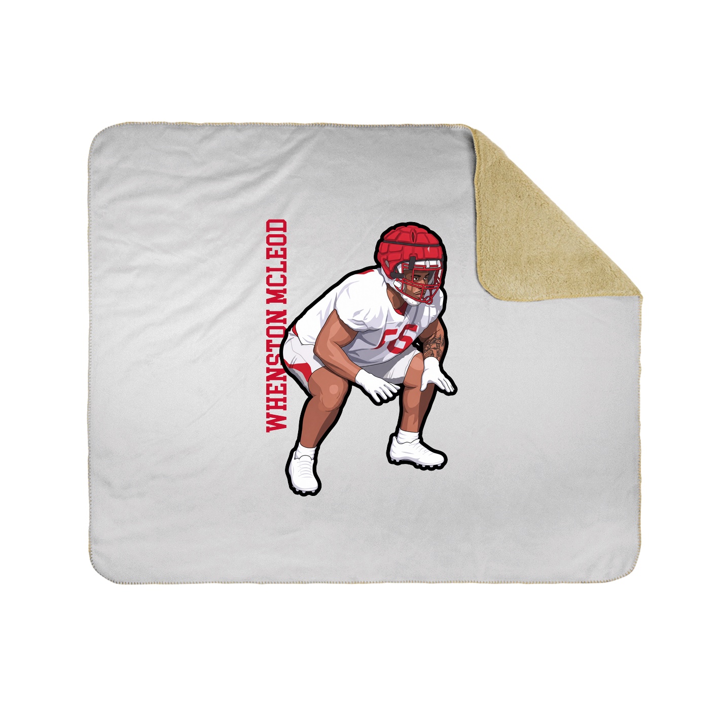 Throw Blanket — Name Vertical in White