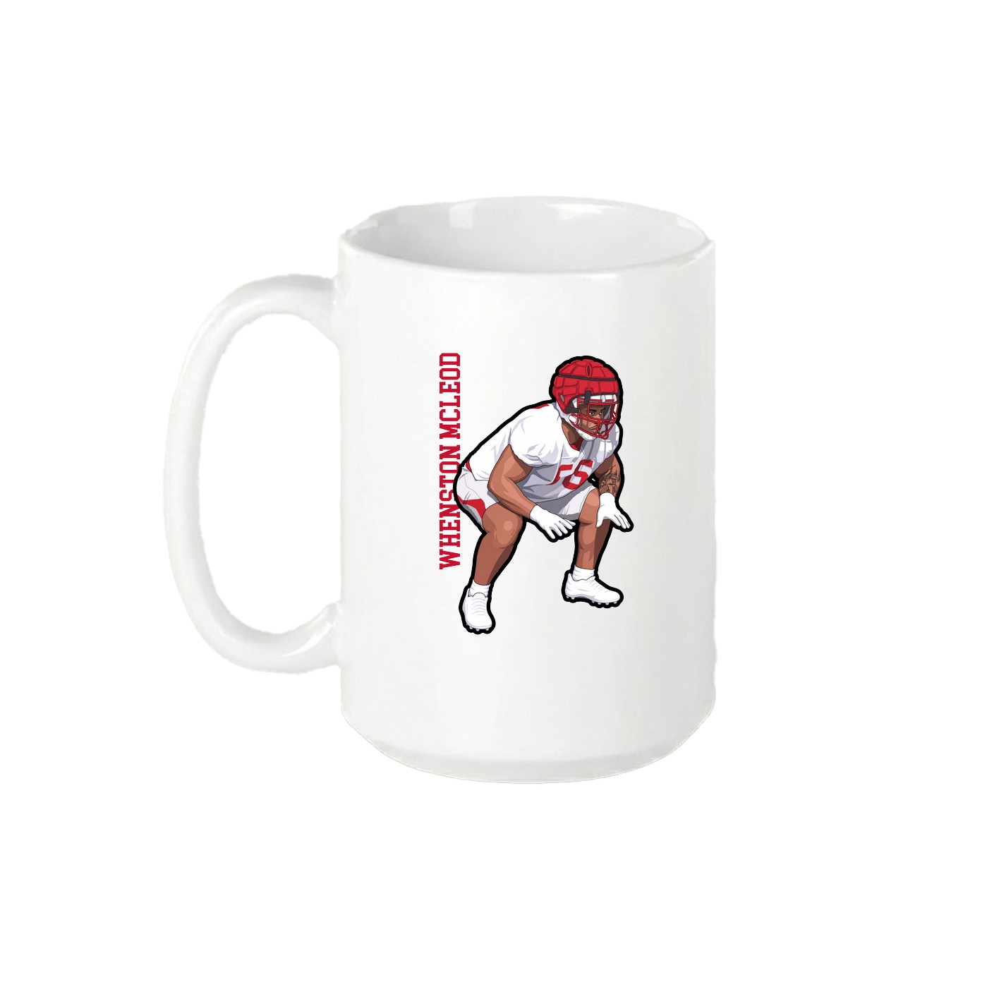 15oz Coffee Mug — Name Vertical in White