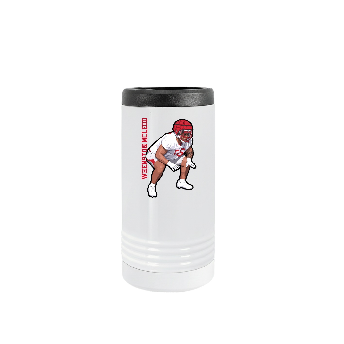 Slim Beverage Holder — Name Vertical in White