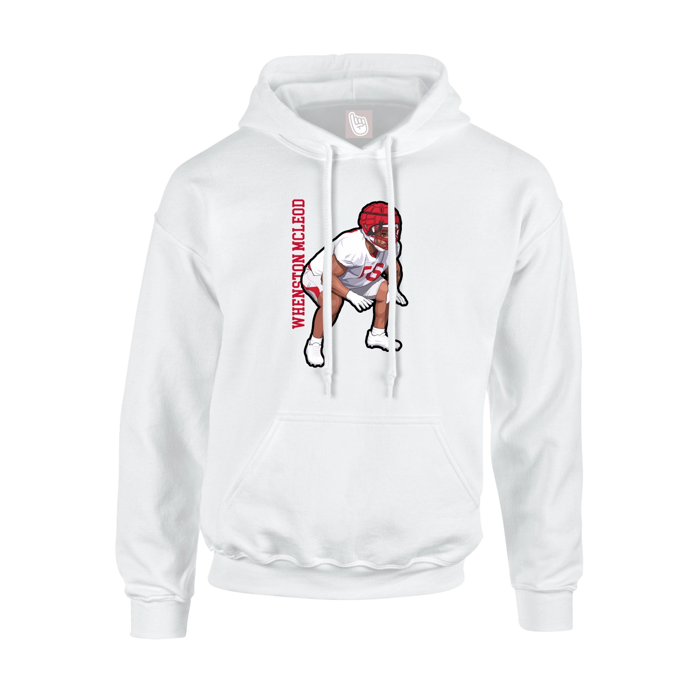 Youth Hoodie — Name Vertical in White