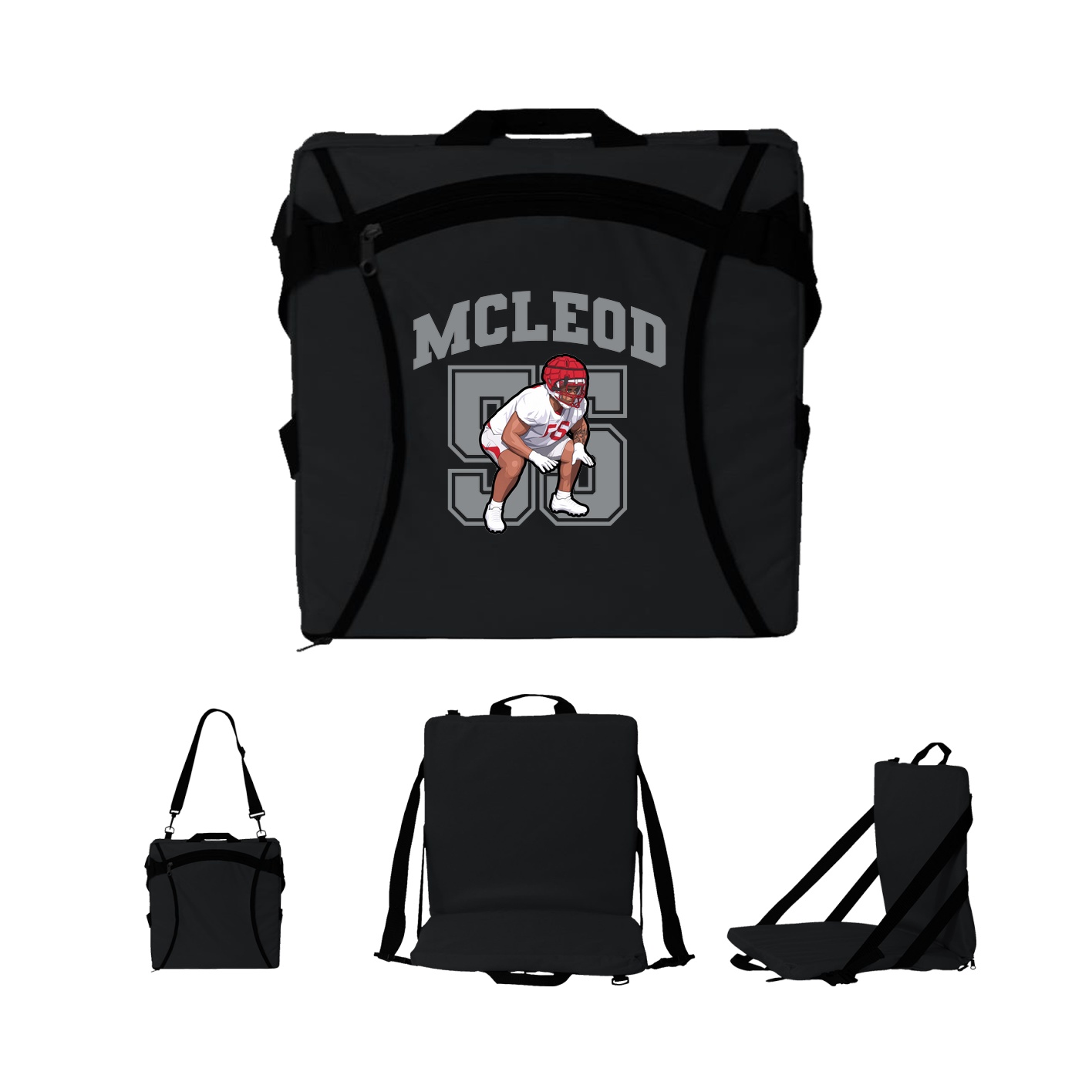 Folding Stadium Seat — Number in Black