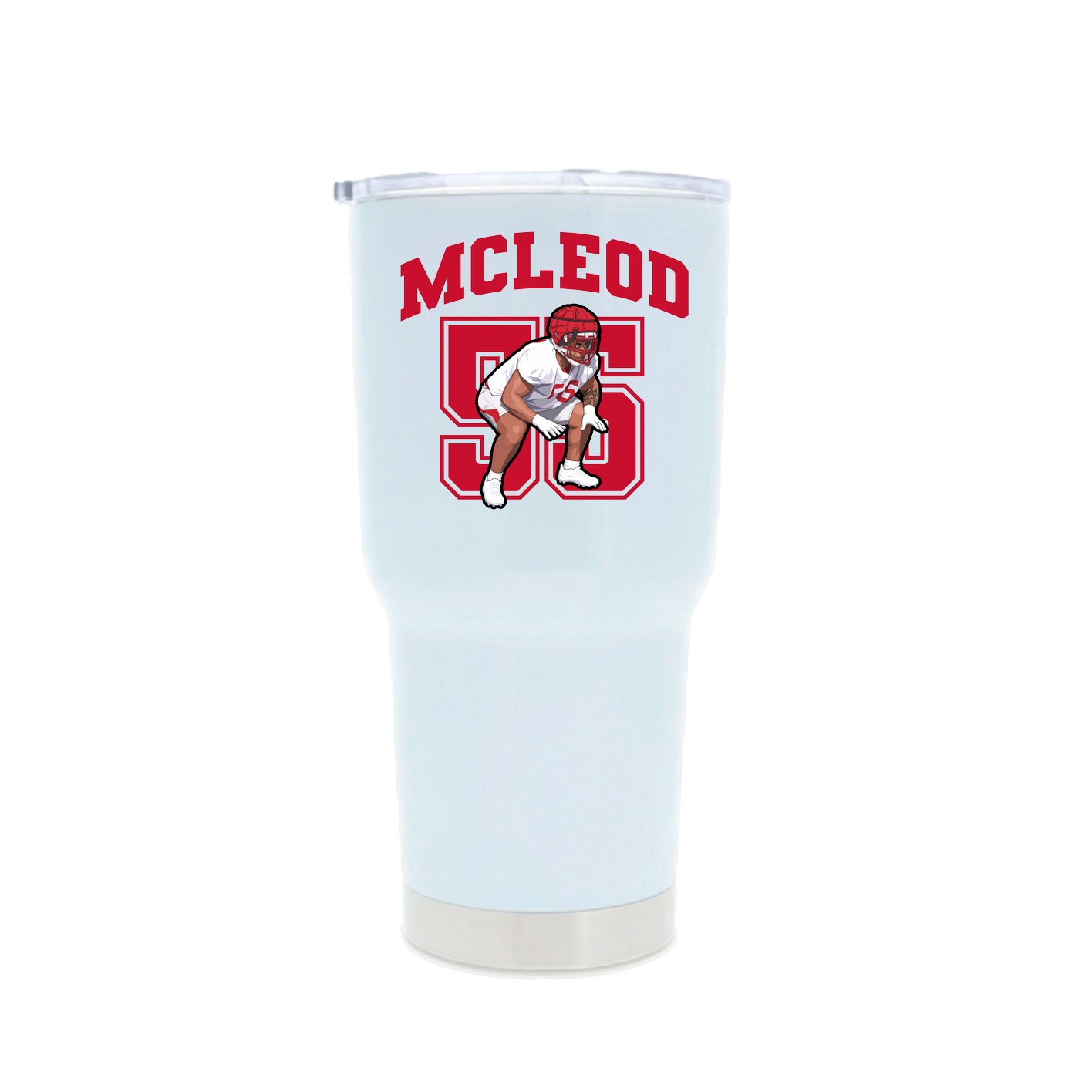 30oz Stainless Steel Tumbler — Number in White