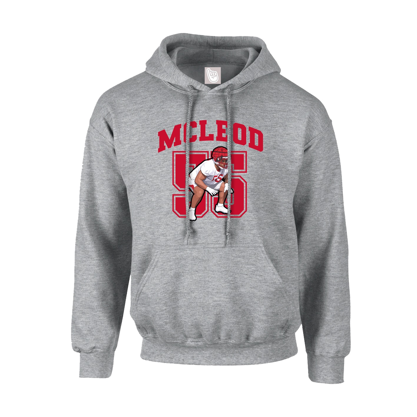 Hoodie — Number in Grey