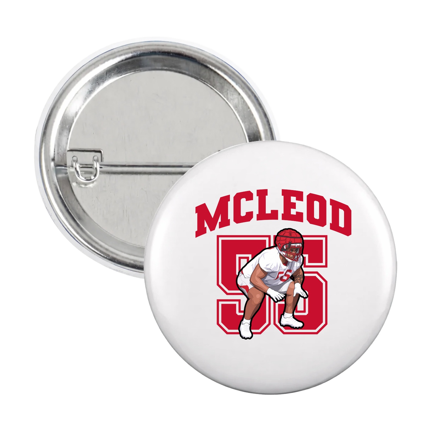 Game Day Button — Number in White