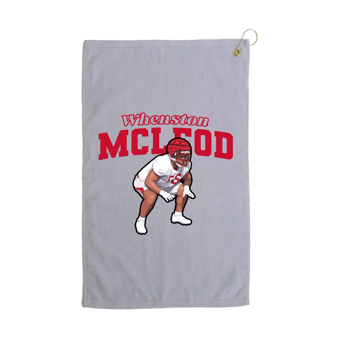 Golf Towel — Name Arch in Grey