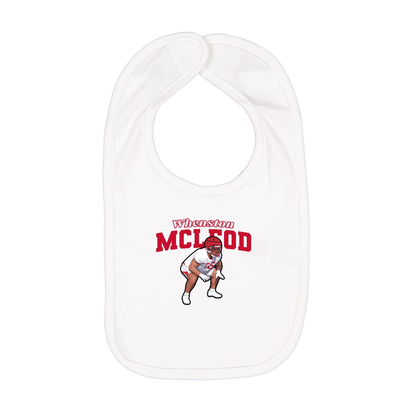 Infant Bib — Name Arch in White