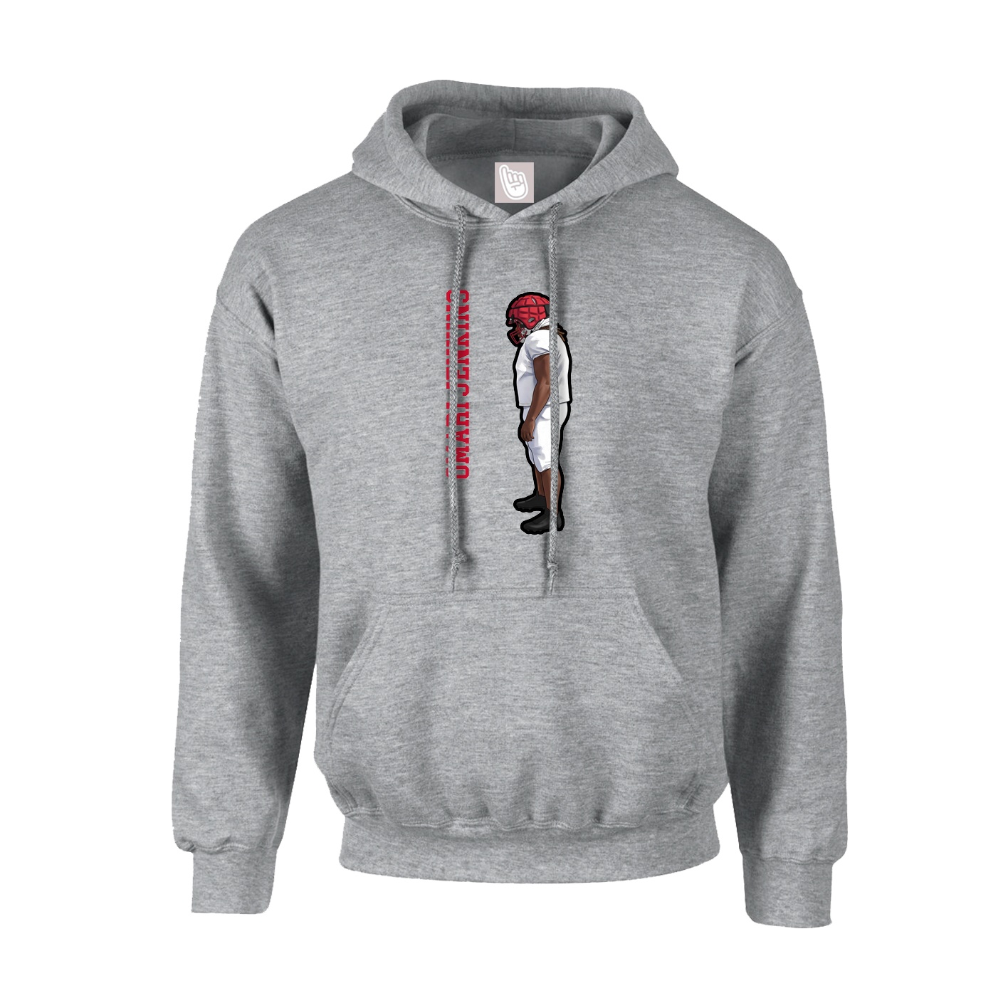 Youth Hoodie — Name Vertical in Grey