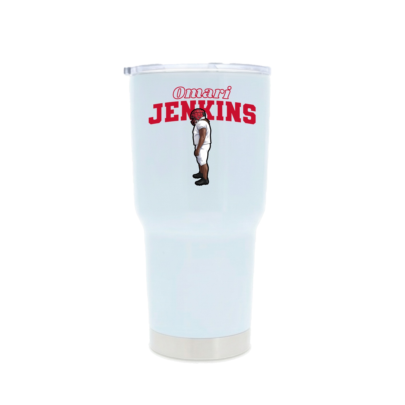 30oz Stainless Steel Tumbler — Name Arch in White