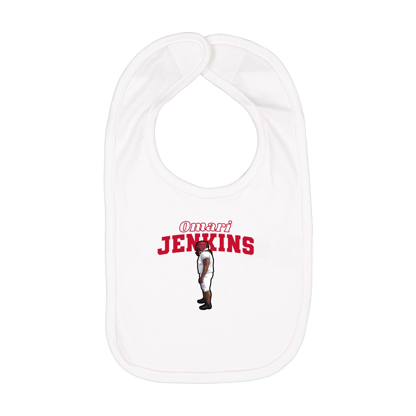 Infant Bib — Name Arch in White