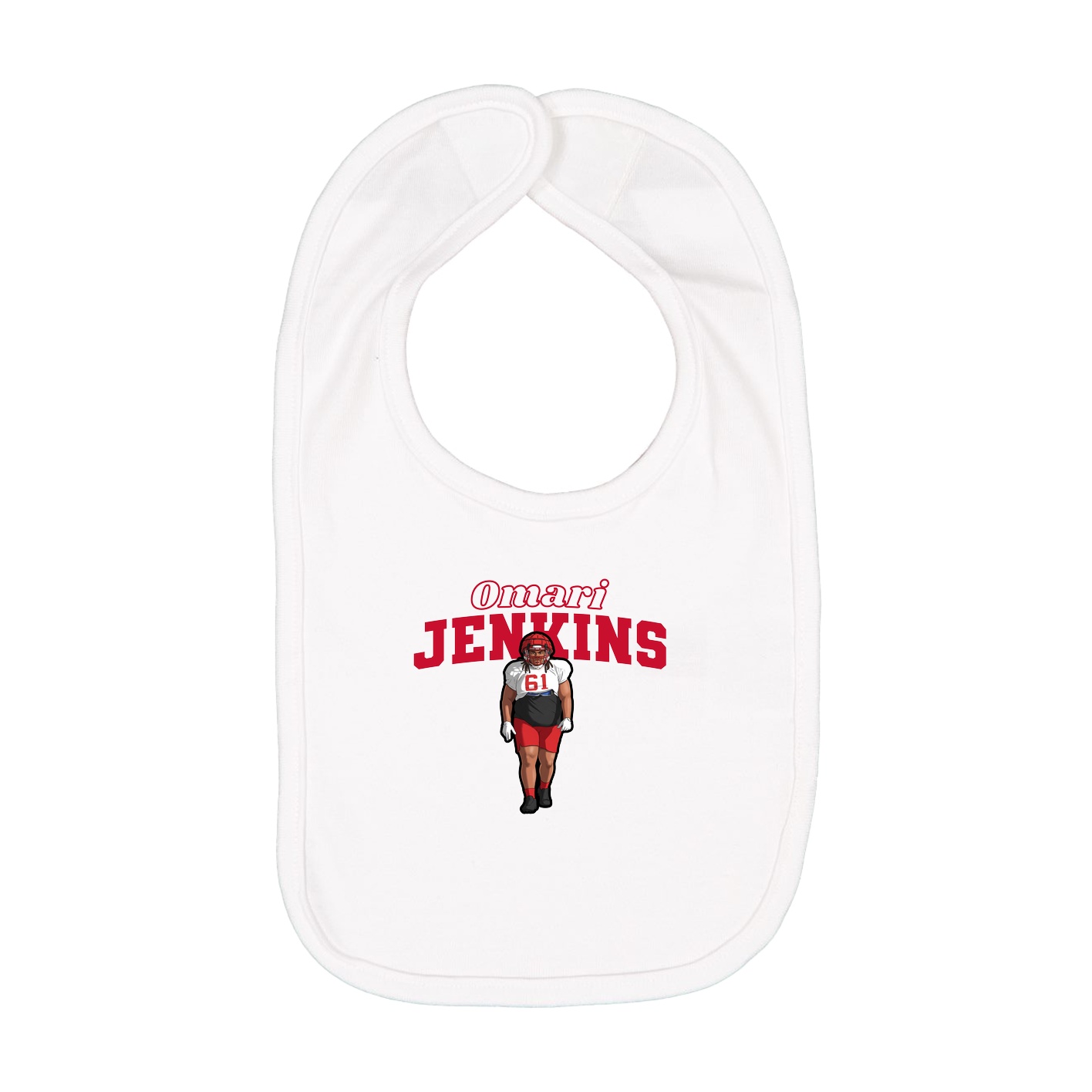 Infant Bib — Name Arch in White