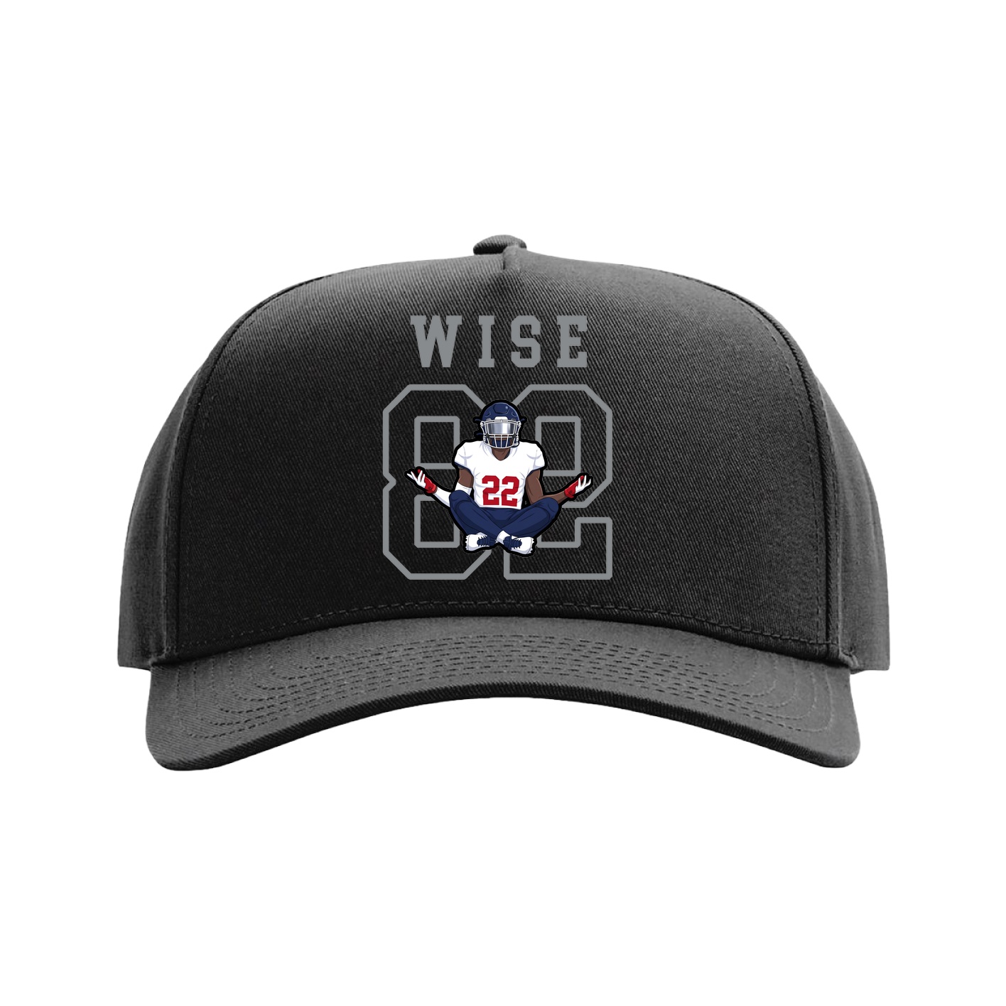 Full Fabric Five-Panel Champ Cap — Shirsey in Black