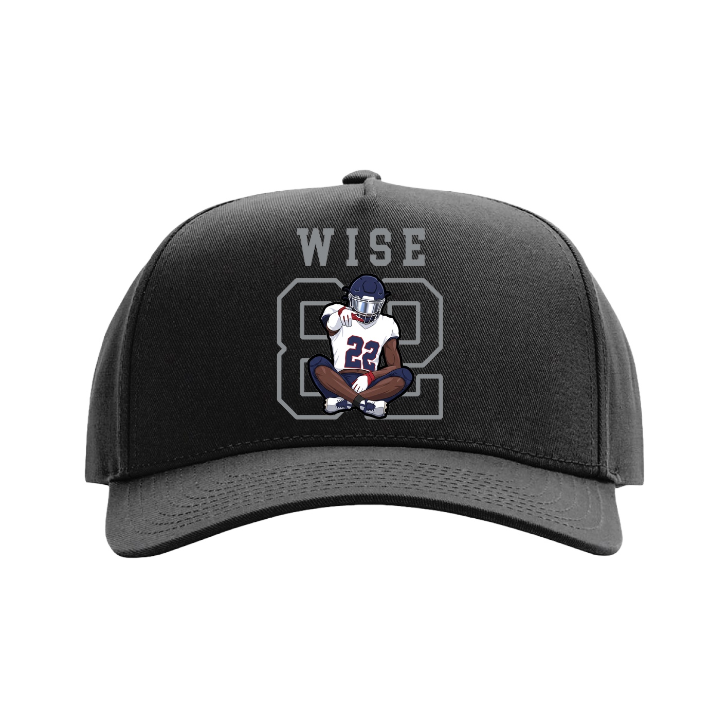 Full Fabric Five-Panel Champ Cap — Shirsey in Black
