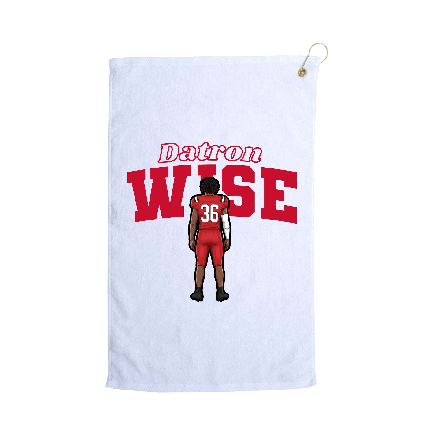 Golf Towel — Name Arch in White