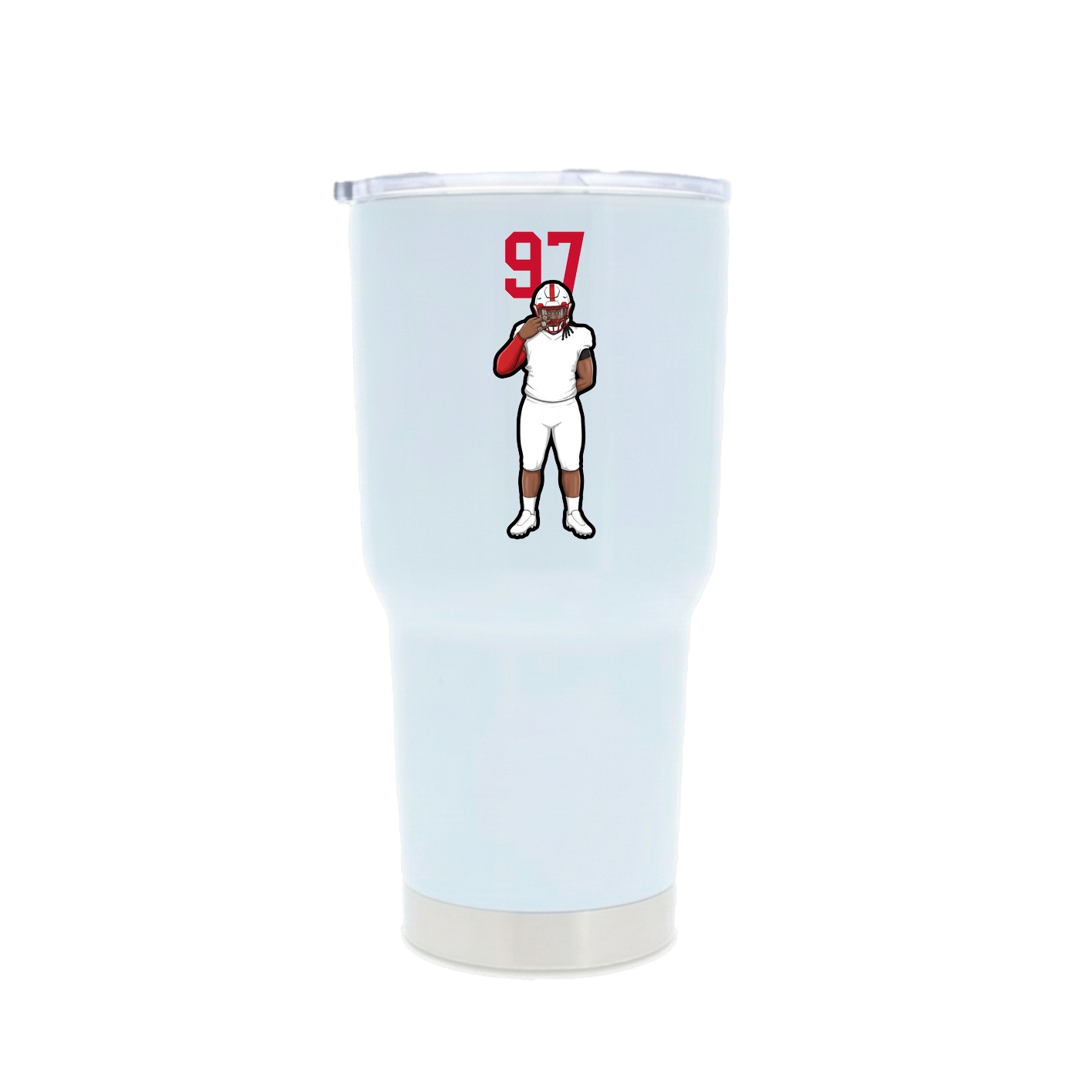 30oz Stainless Steel Tumbler — Number Top in White