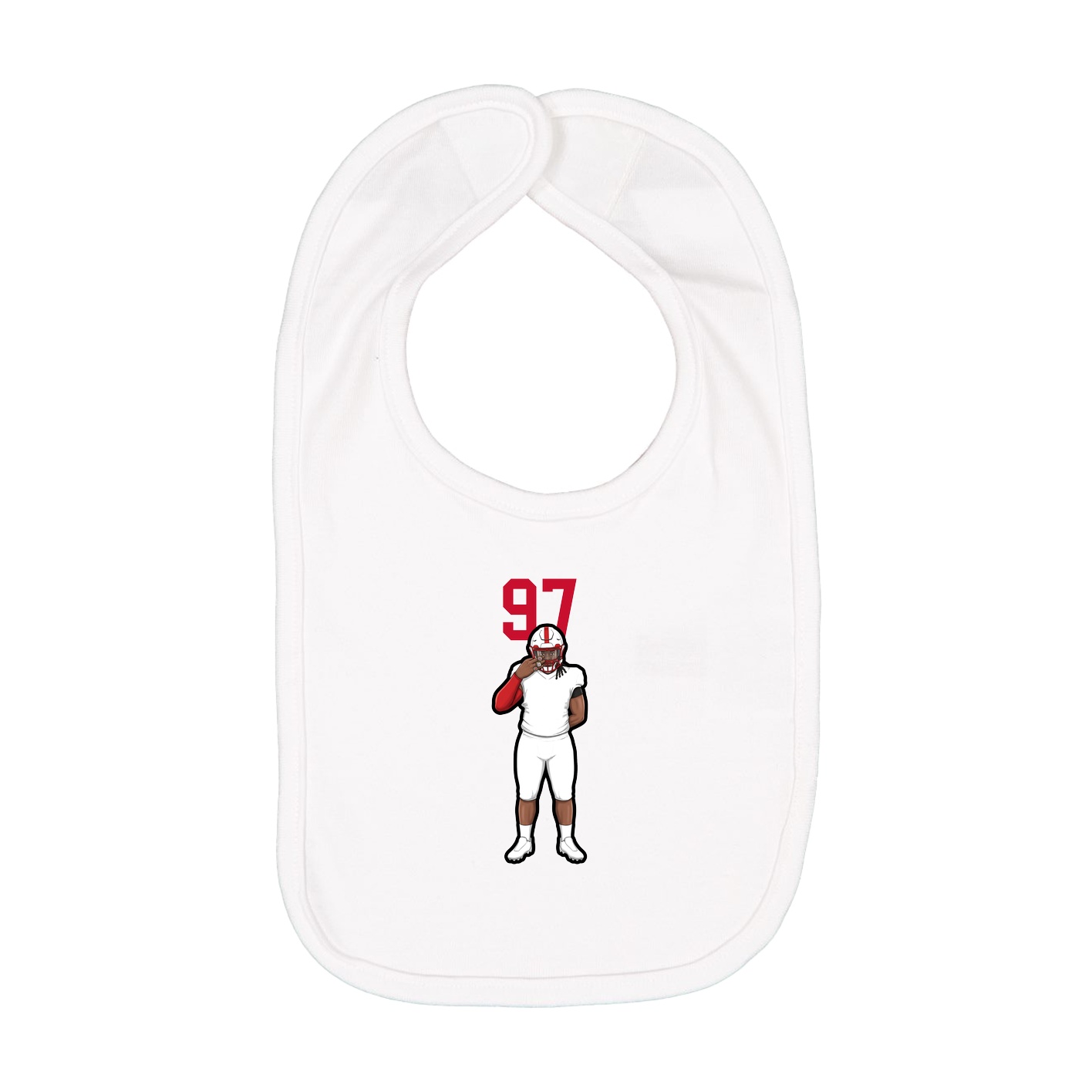 Infant Bib — Number Top in White