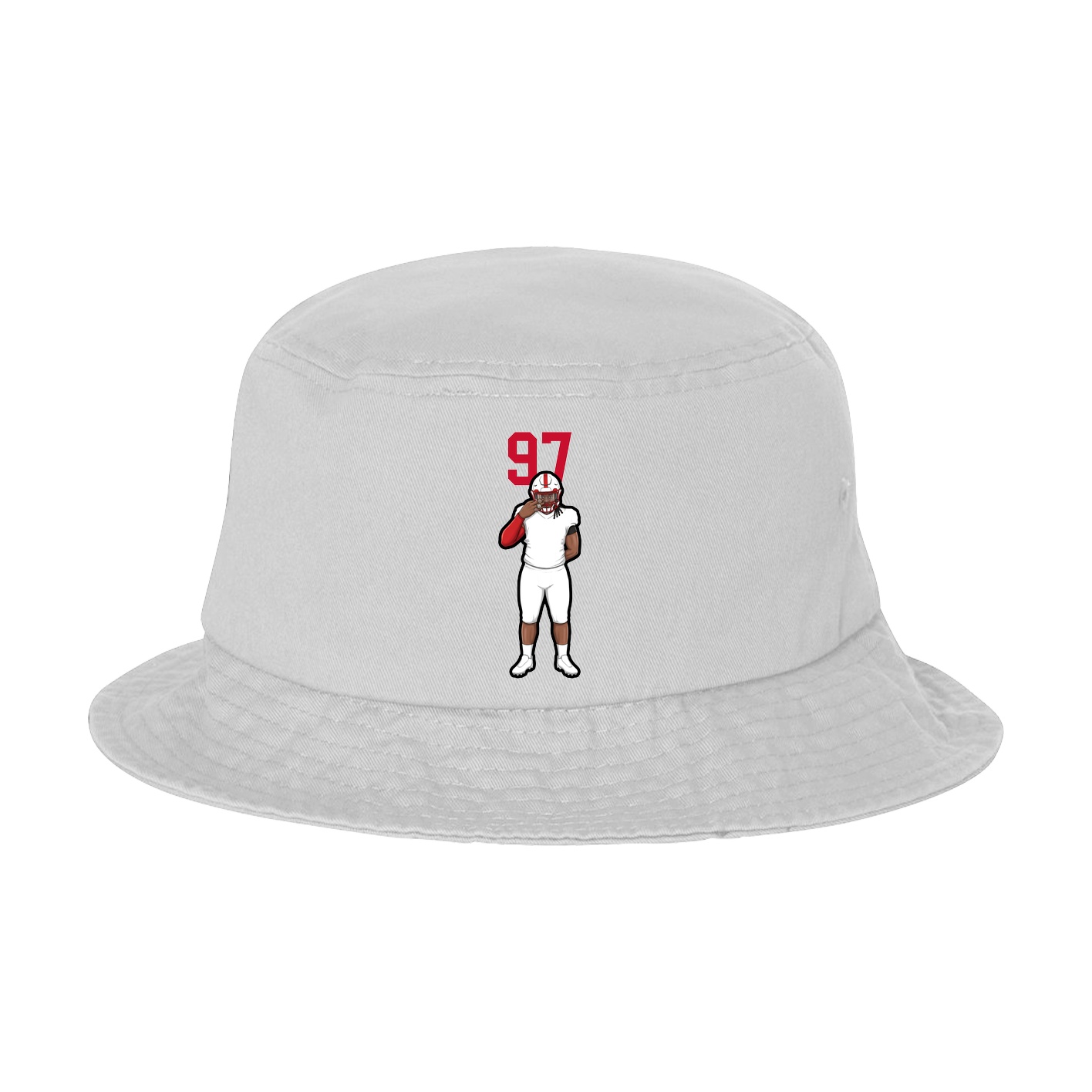 Bucket Cap — Number Top in White