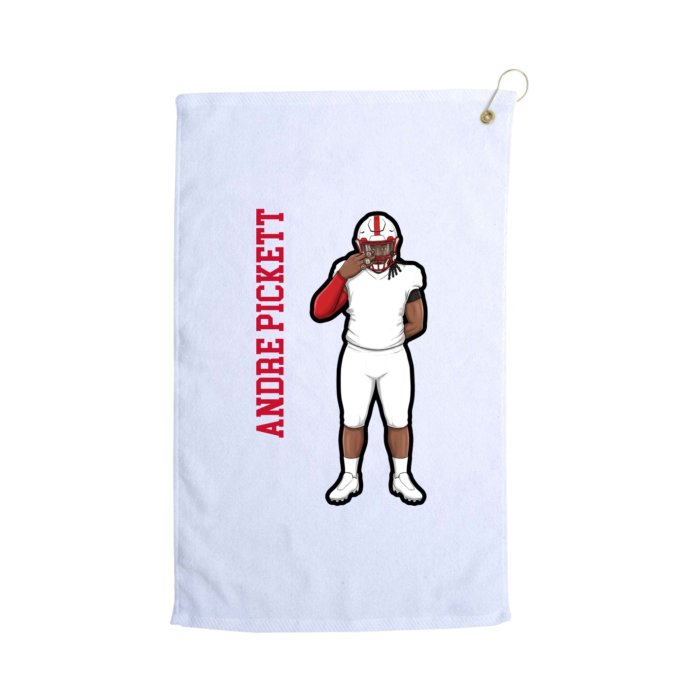 Golf Towel — Name Vertical in White