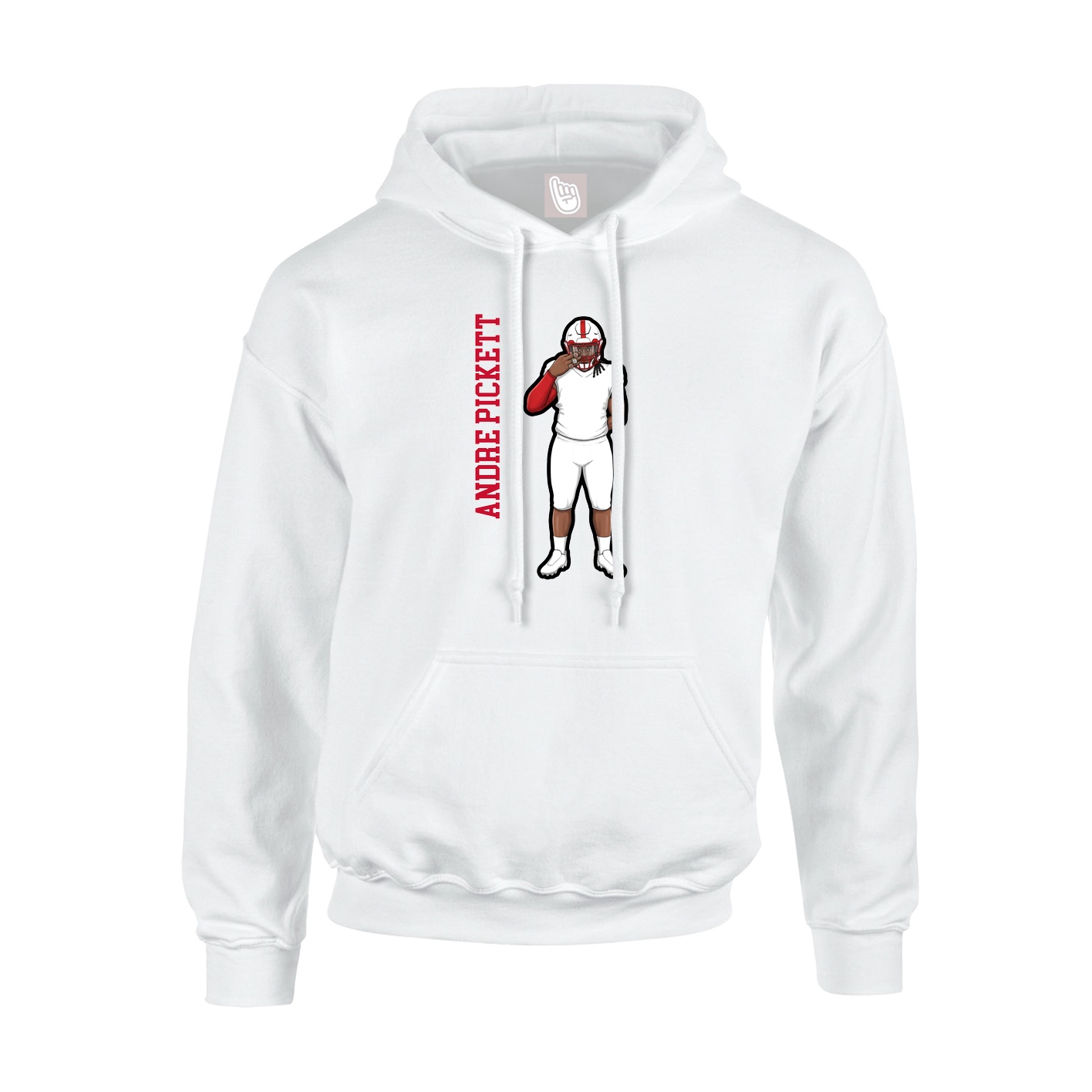 Hoodie — Name Vertical in White