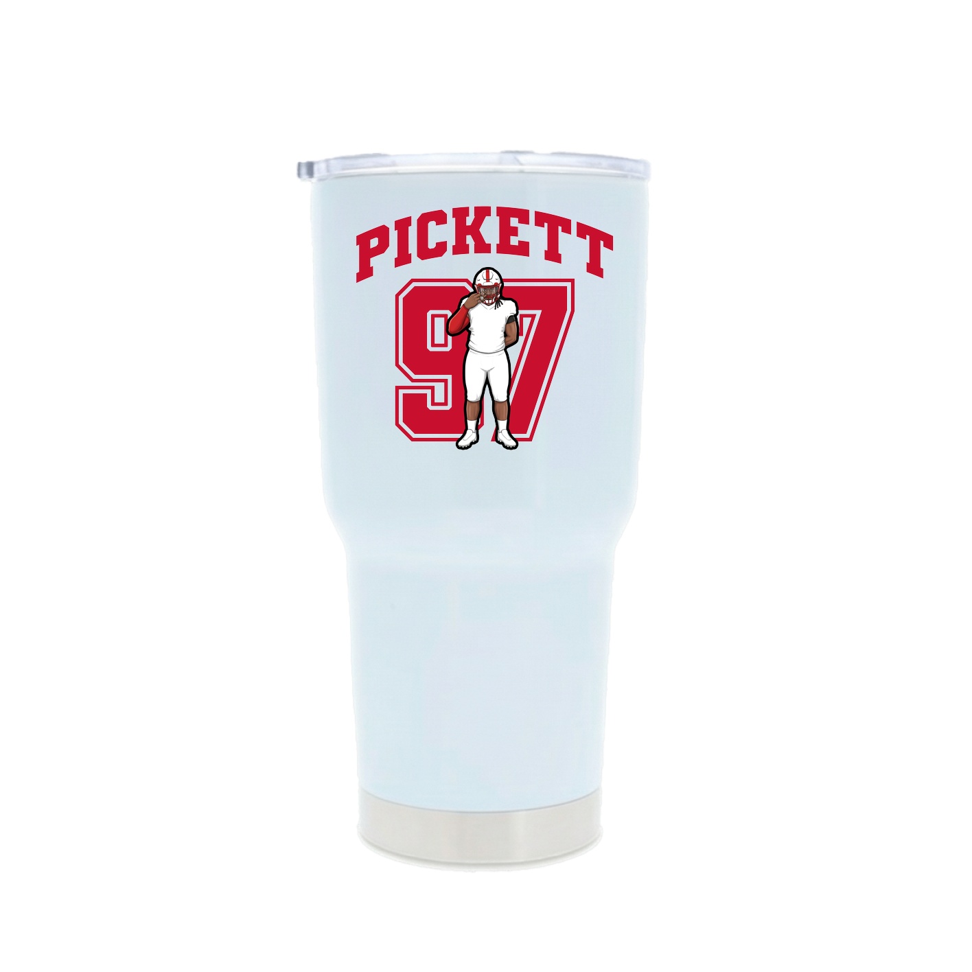 30oz Stainless Steel Tumbler — Number in White