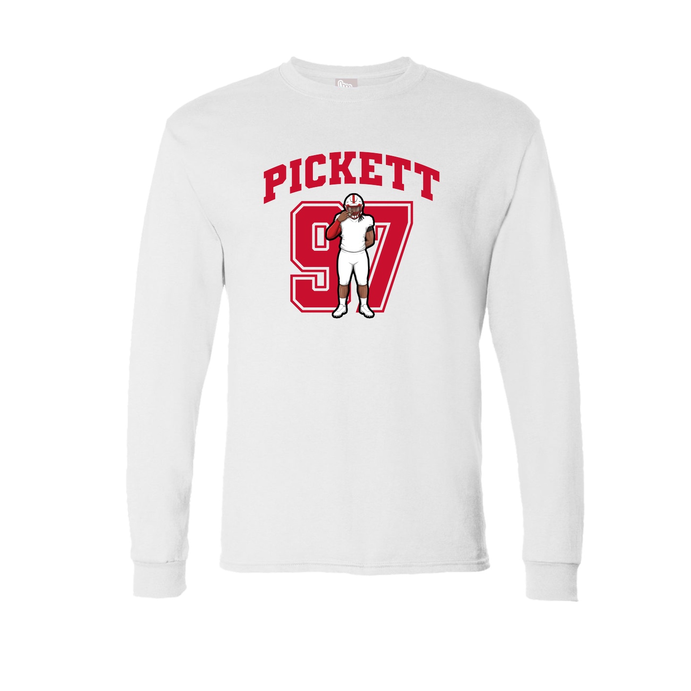 Long Sleeve Tee — Number in White